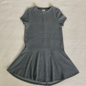 Zara Black and White Checkered Casual Kids Dress